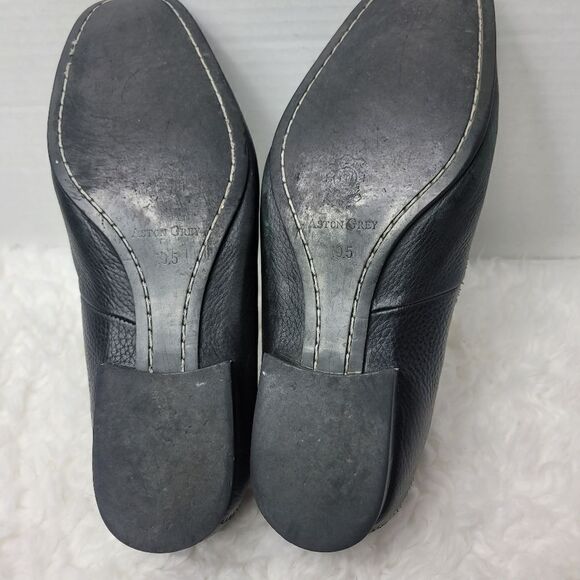 Aston Grey Navarro Black Leather Loafers Size 10.5 Casual Shoes Horsebit Detail main image 9